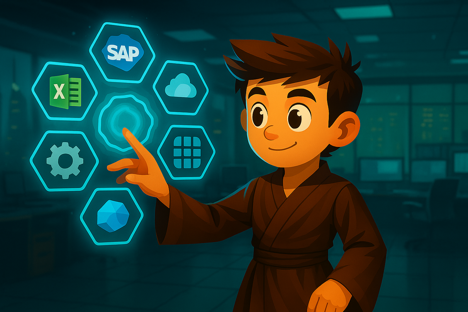 Mascotte Digital Order orchestrant la digitalisation des processus d’entreprise